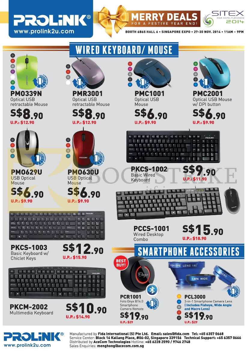 SITEX 2014 price list image brochure of Prolink Cybermind Keyboard, Mouse, PCCS-1001, PKCS-1003, PKCM-2002, PCR1001, PCL3000, PKCS-1002