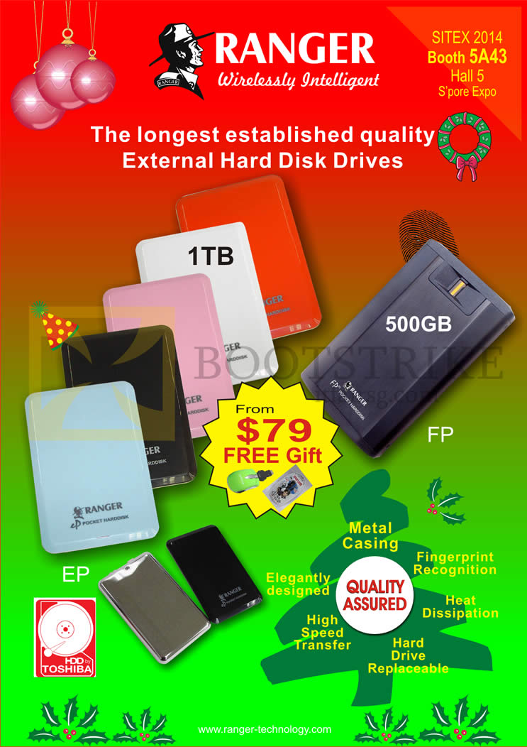 SITEX 2014 price list image brochure of Ranger Portable Hard Disk Drives