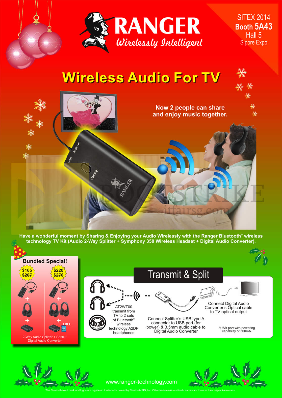 SITEX 2014 price list image brochure of Ranger Wireless Audio For TV