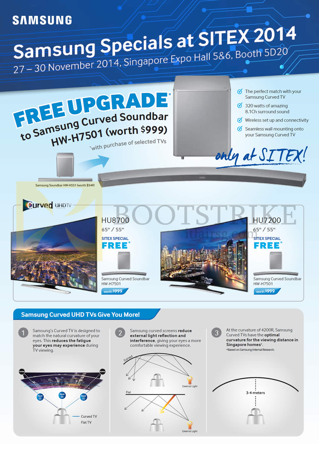 SITEX 2014 price list image brochure of Samsung TVs Audio House (No Prices) HU8700, HU7200
