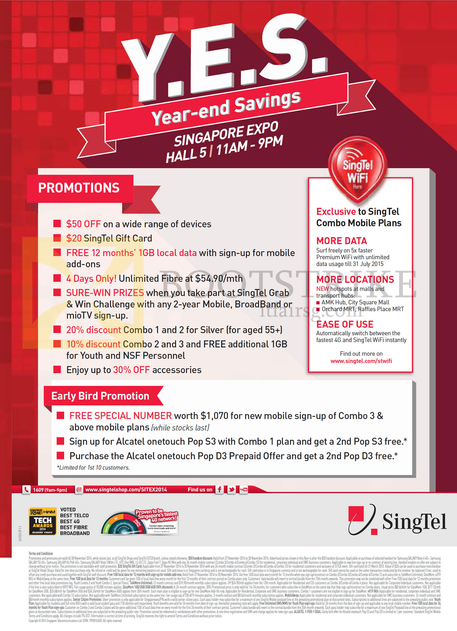 SITEX 2014 price list image brochure of Singtel Highlights Promotions, Early Bird Promotion