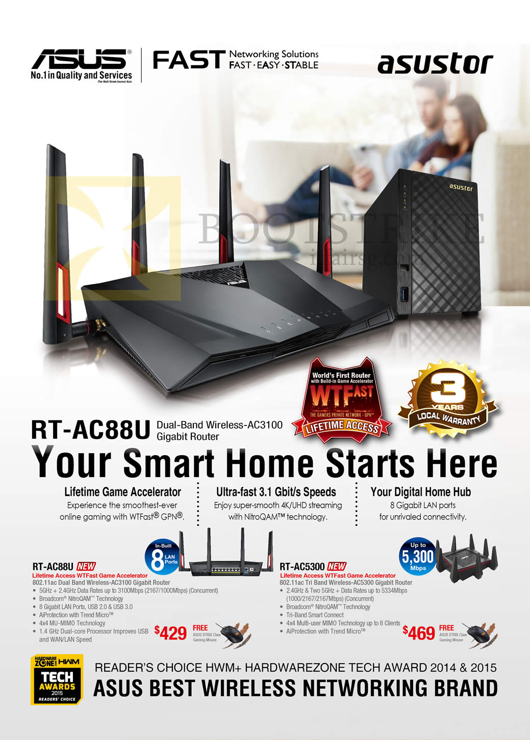 SITEX 2015 price list image brochure of ASUS Networking ASUStor Wireless Router RT-AC88U, RT-AC5300