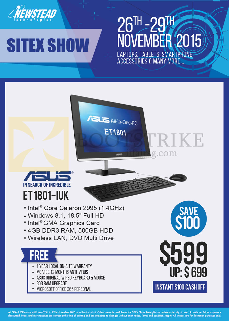 SITEX 2015 price list image brochure of ASUS Newstead AIO Desktop PC ET1801-IUK