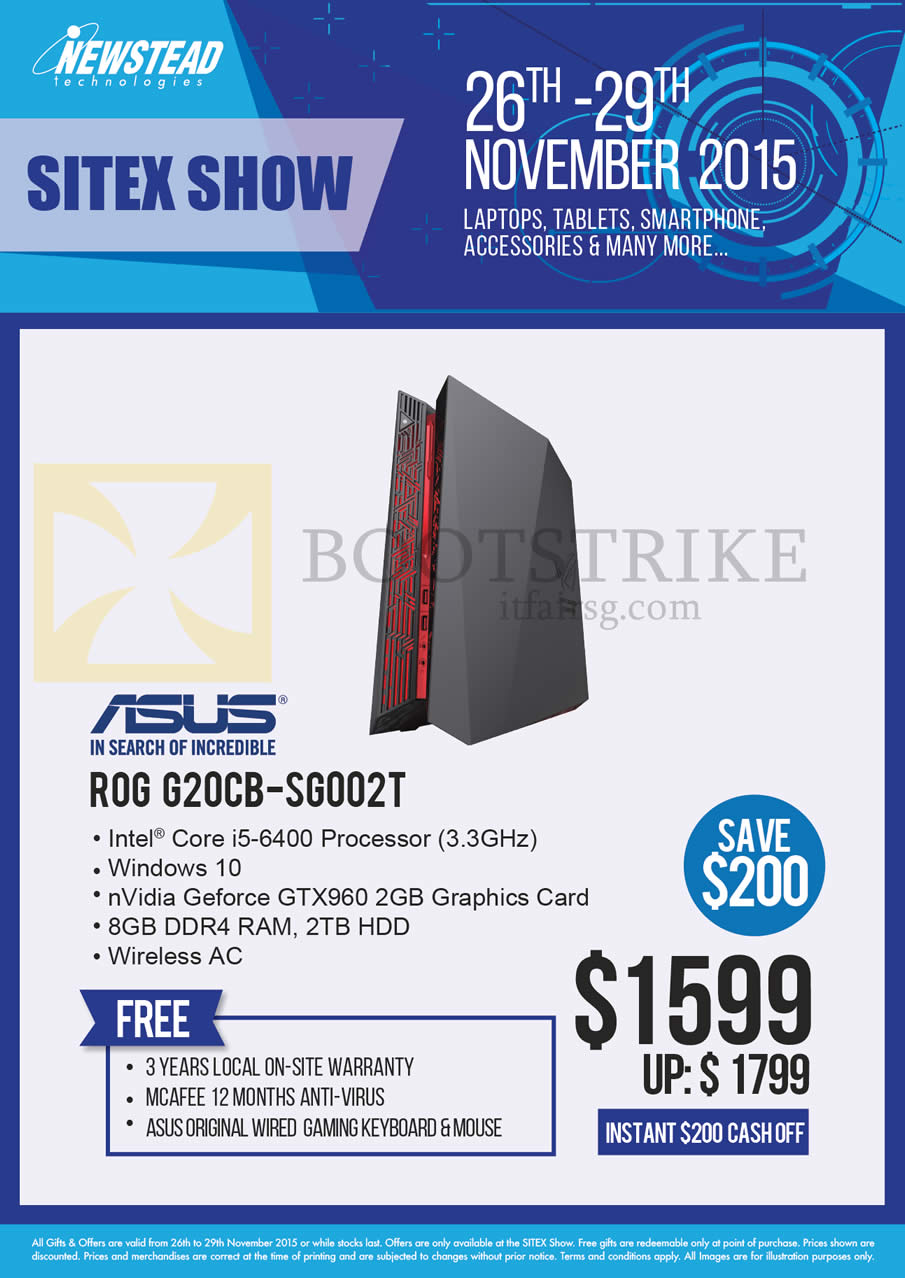 SITEX 2015 price list image brochure of ASUS Newstead Desktop PC ROG G20CB-SG002T