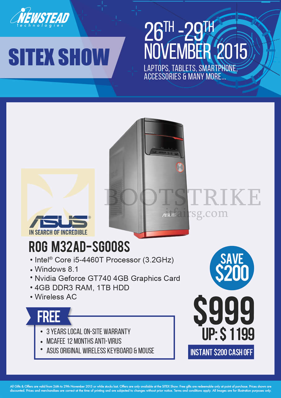 SITEX 2015 price list image brochure of ASUS Newstead Desktop PC ROG M32AD-SG008S