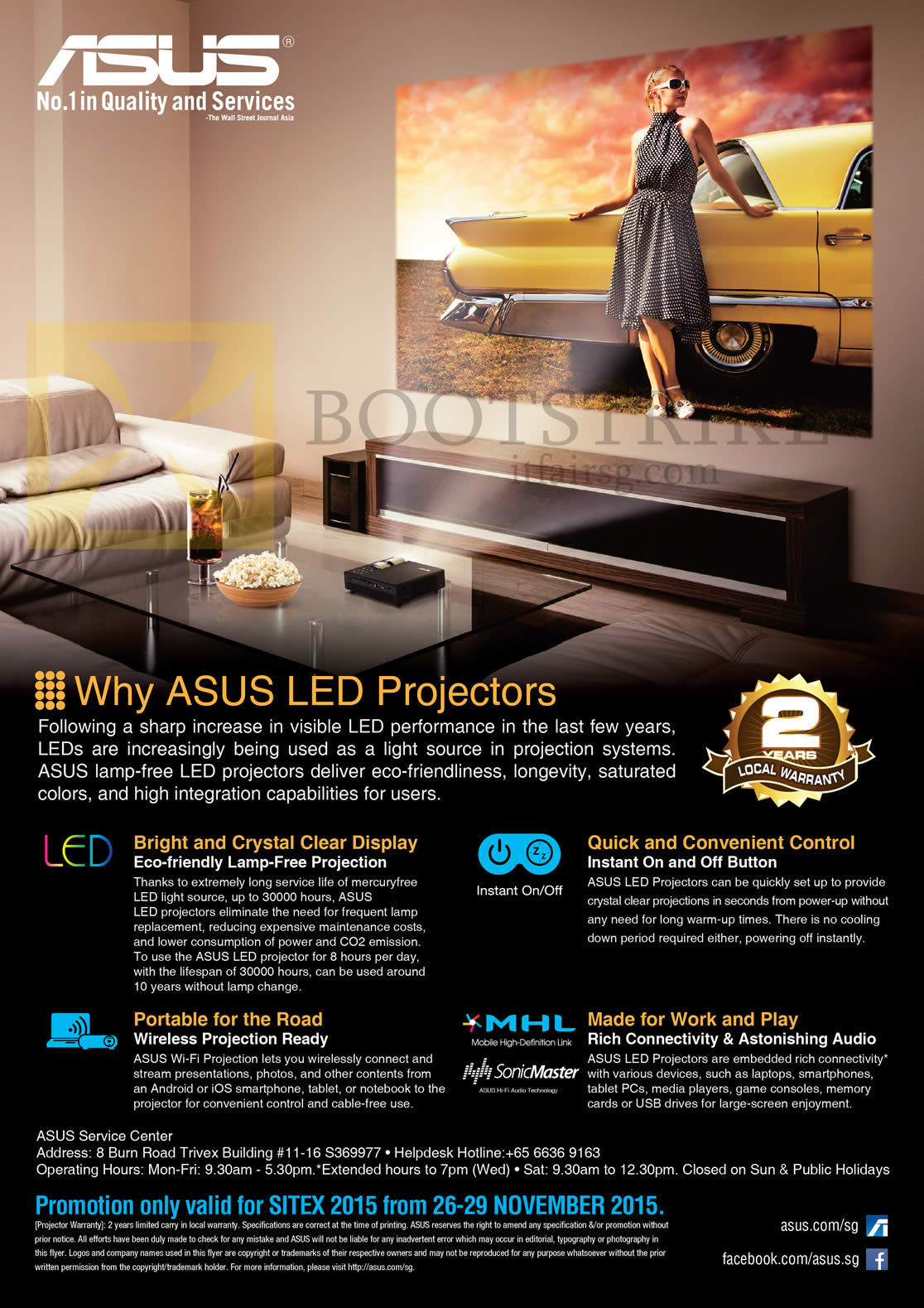 SITEX 2015 price list image brochure of ASUS Projector Features