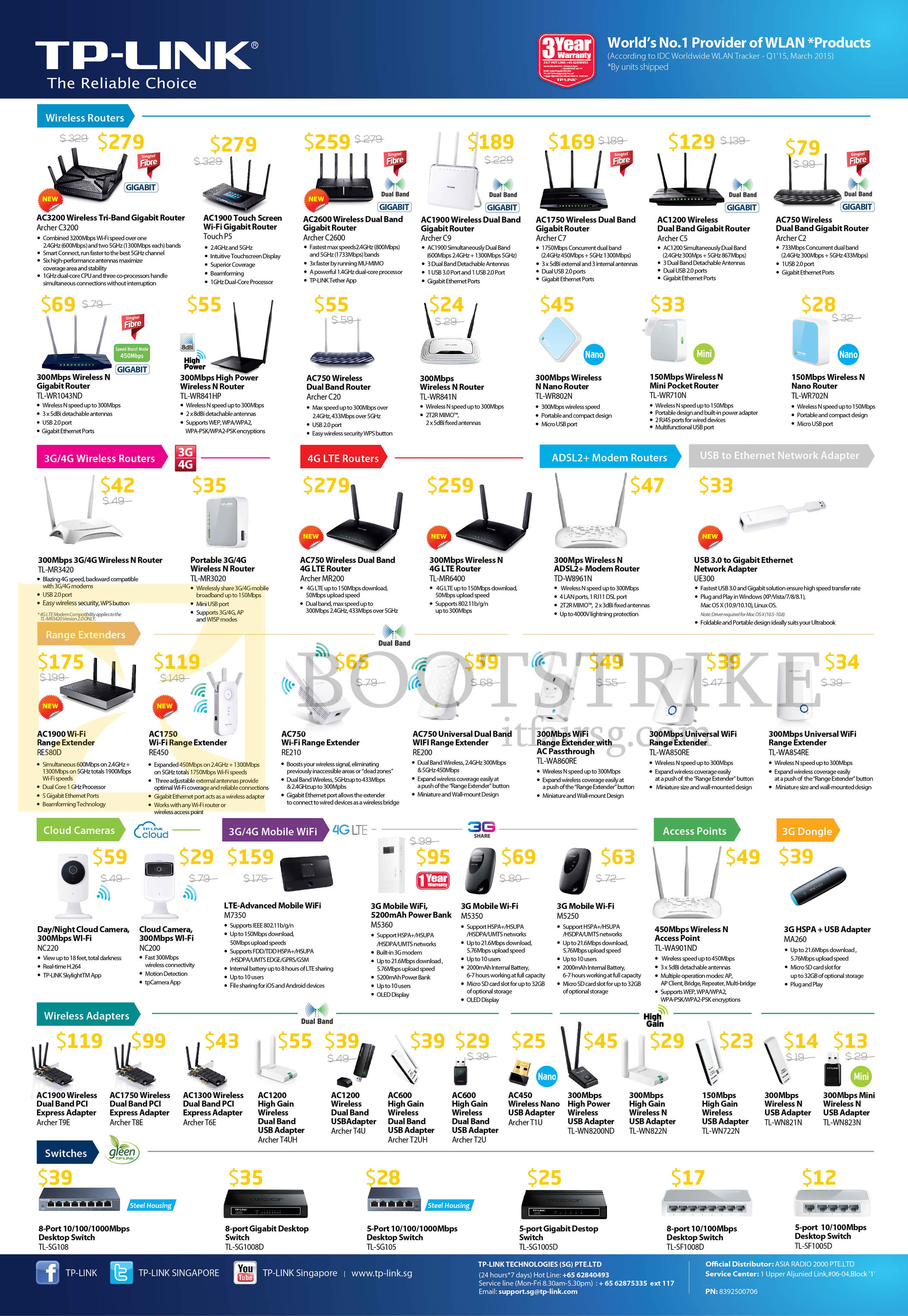 SITEX 2015 price list image brochure of Asia Radio TP-Link Networking Wireless Routers, Modem Routers, Network Adapter, Range Extenders, Cloud Cameras, Mobile Wifi, Access Points, Dongle, Wireless Adapters, Switches