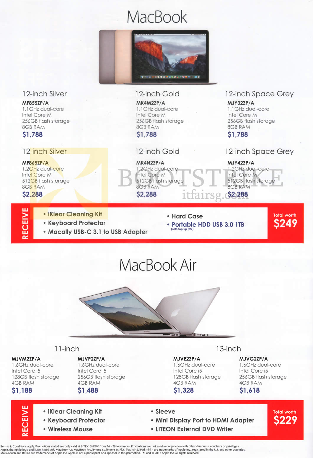 SITEX 2015 price list image brochure of Best Denki Apple MacBook, 12-inch Silver, 12-inch Gold, 12-inch Space Grey, MacBook Air 11-inch, 13-inch
