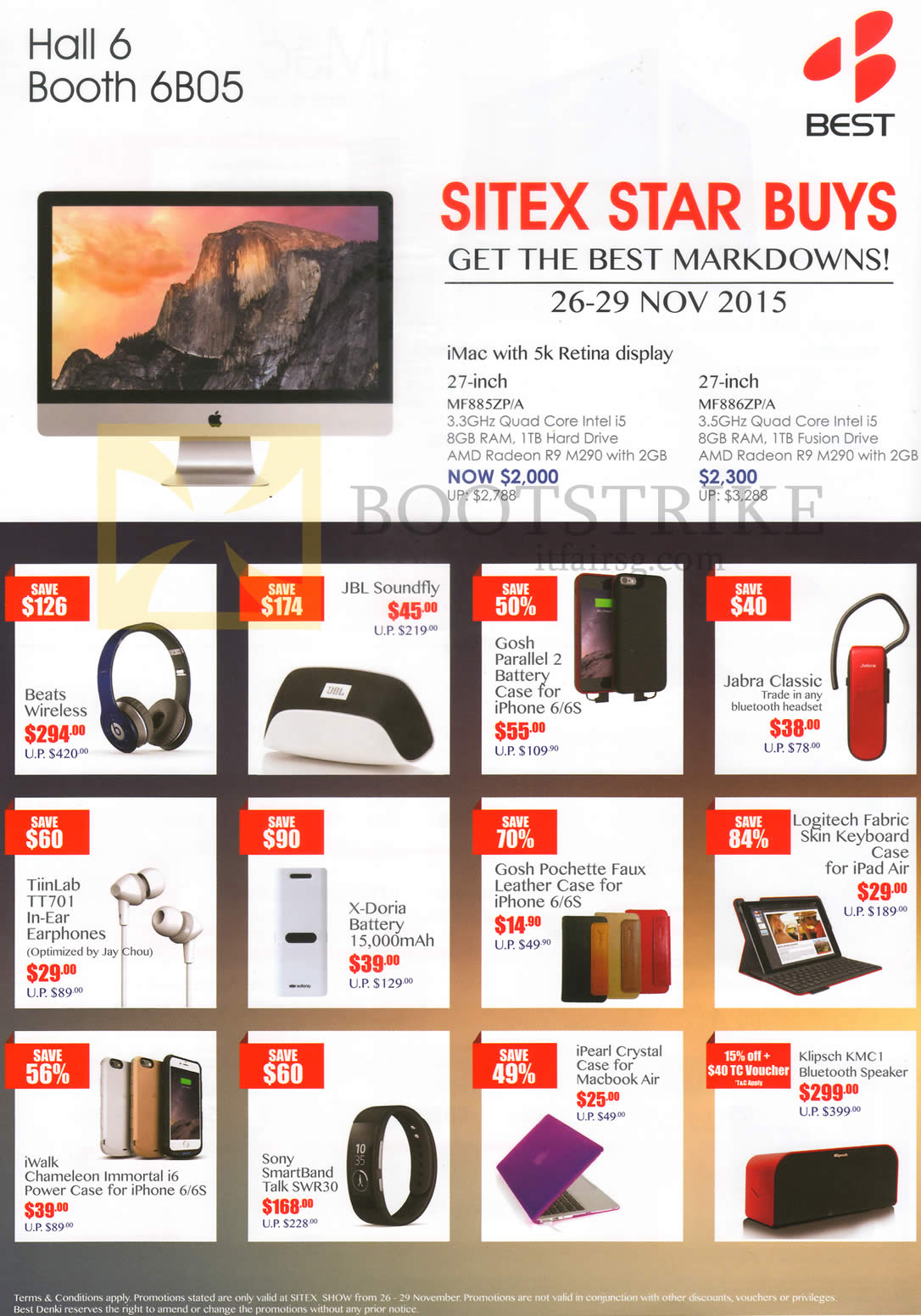 SITEX 2015 price list image brochure of Best Denki Headphones, Speakers, Bluetooth Headset, Earphones, Battery, Leather Case, Keyboard Case, SmartBand, Bluetooth Speaker