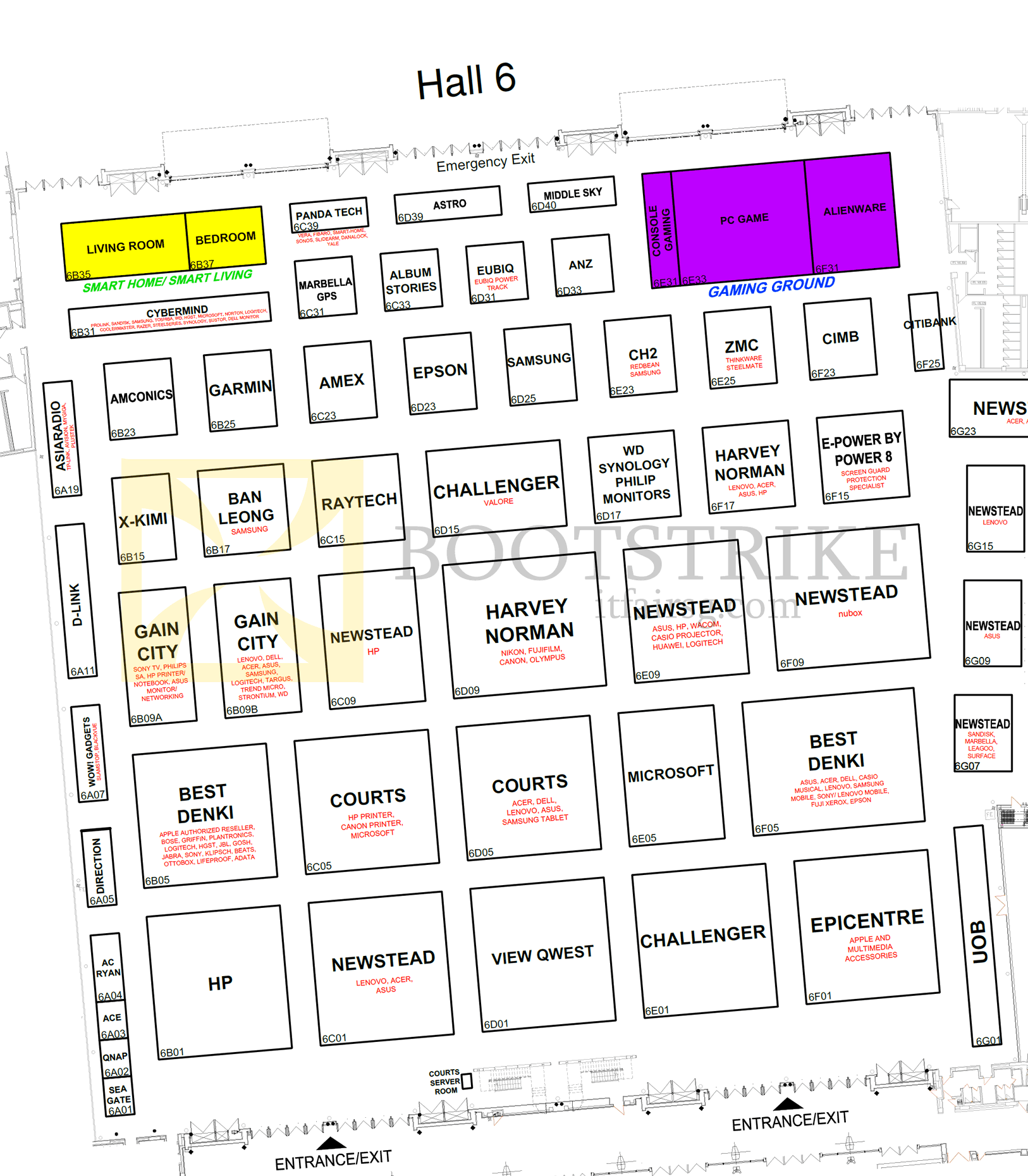 SITEX 2015 price list image brochure of Floor Plan Map Hall 6, Singapore Expo SITEX 2015