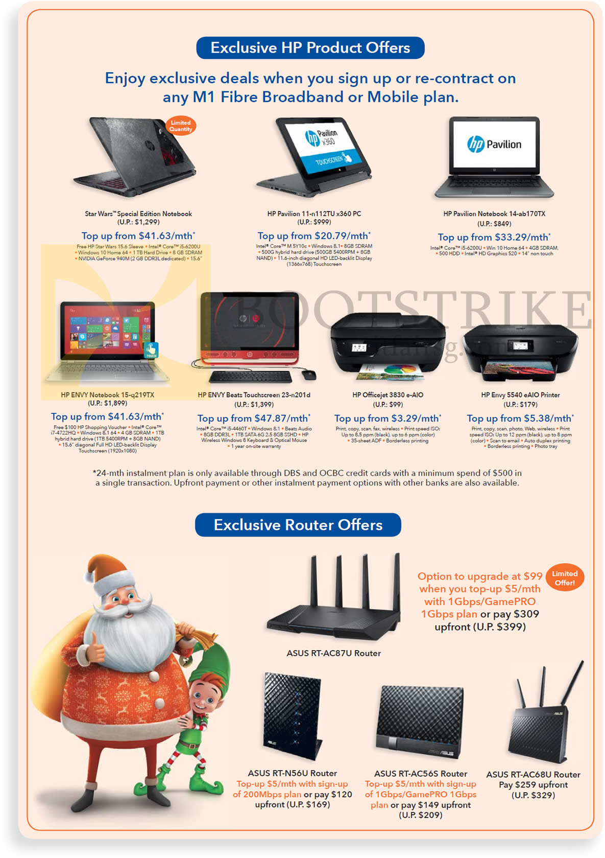 SITEX 2015 price list image brochure of M1 HP Notebooks, Printers, AIO Desktop PC, ASUS Routers