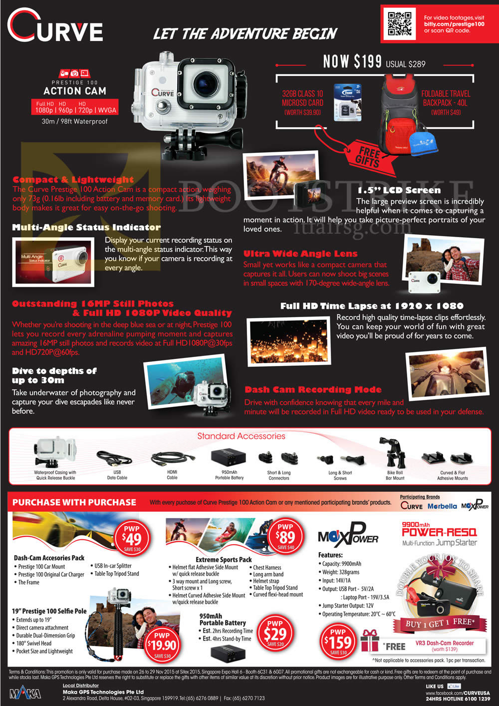 SITEX 2015 price list image brochure of Maka GPS Marbella Curve Prestige 100 Action Cam Features
