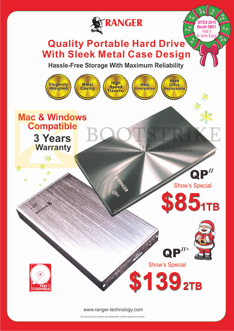 SITEX 2015 price list image brochure of Ranger External HDD QP II, QP II Plus