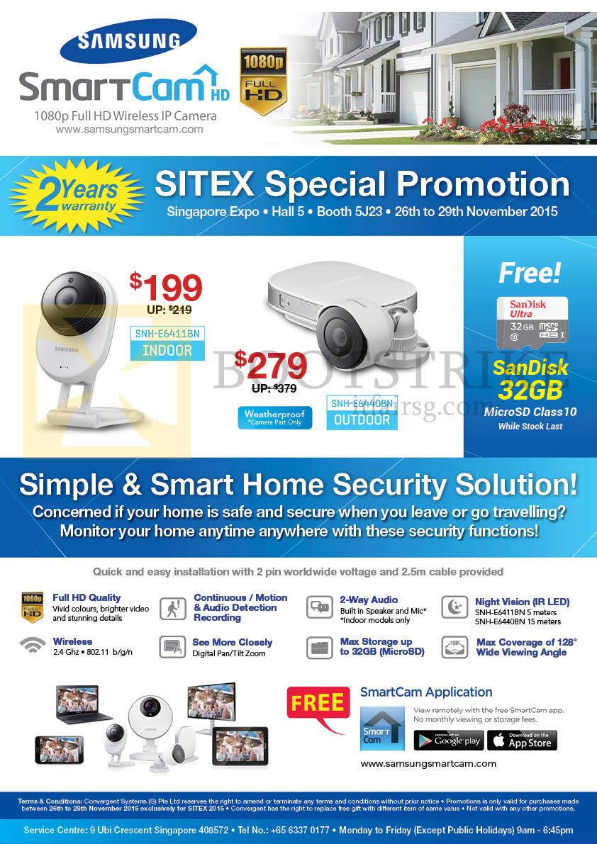 SITEX 2015 price list image brochure of Samsung SmartCam SNH E6411BN N E6440BN