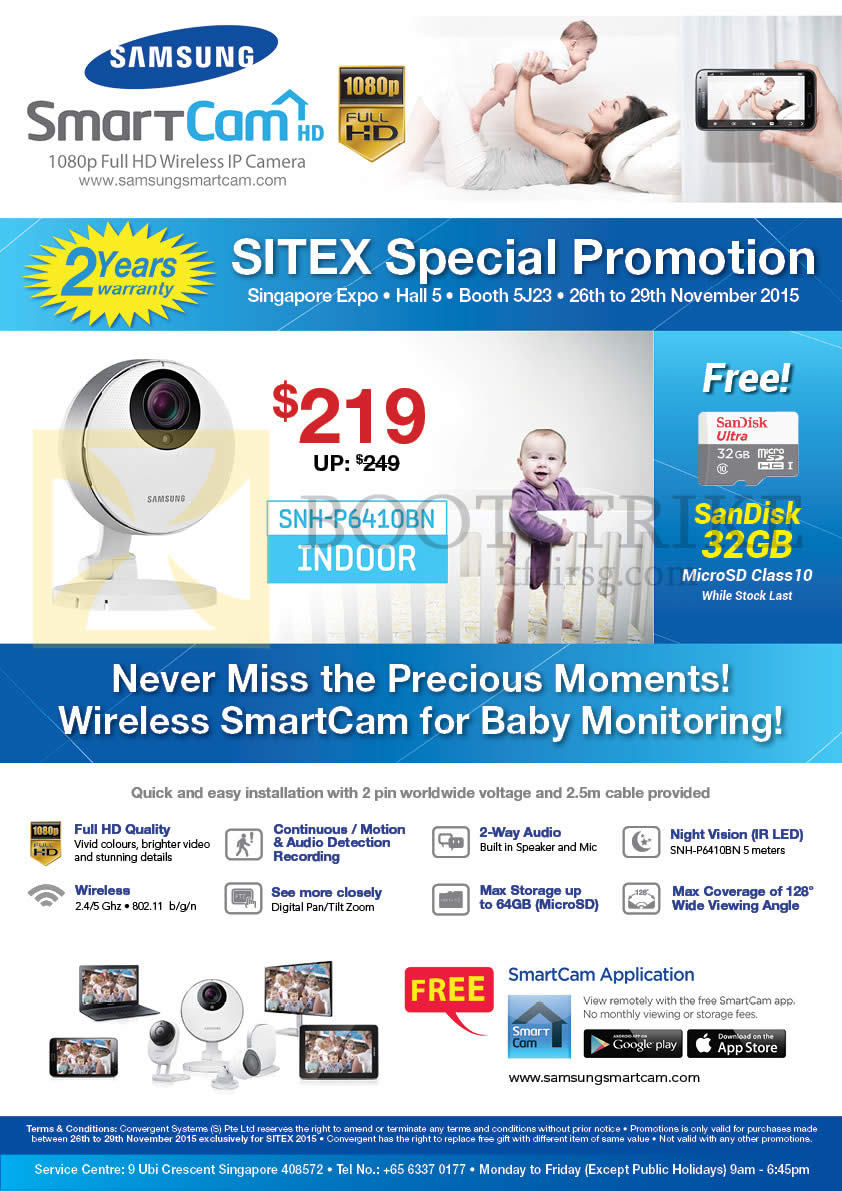 SITEX 2015 price list image brochure of Samsung SmartCam SNH-P6410BN