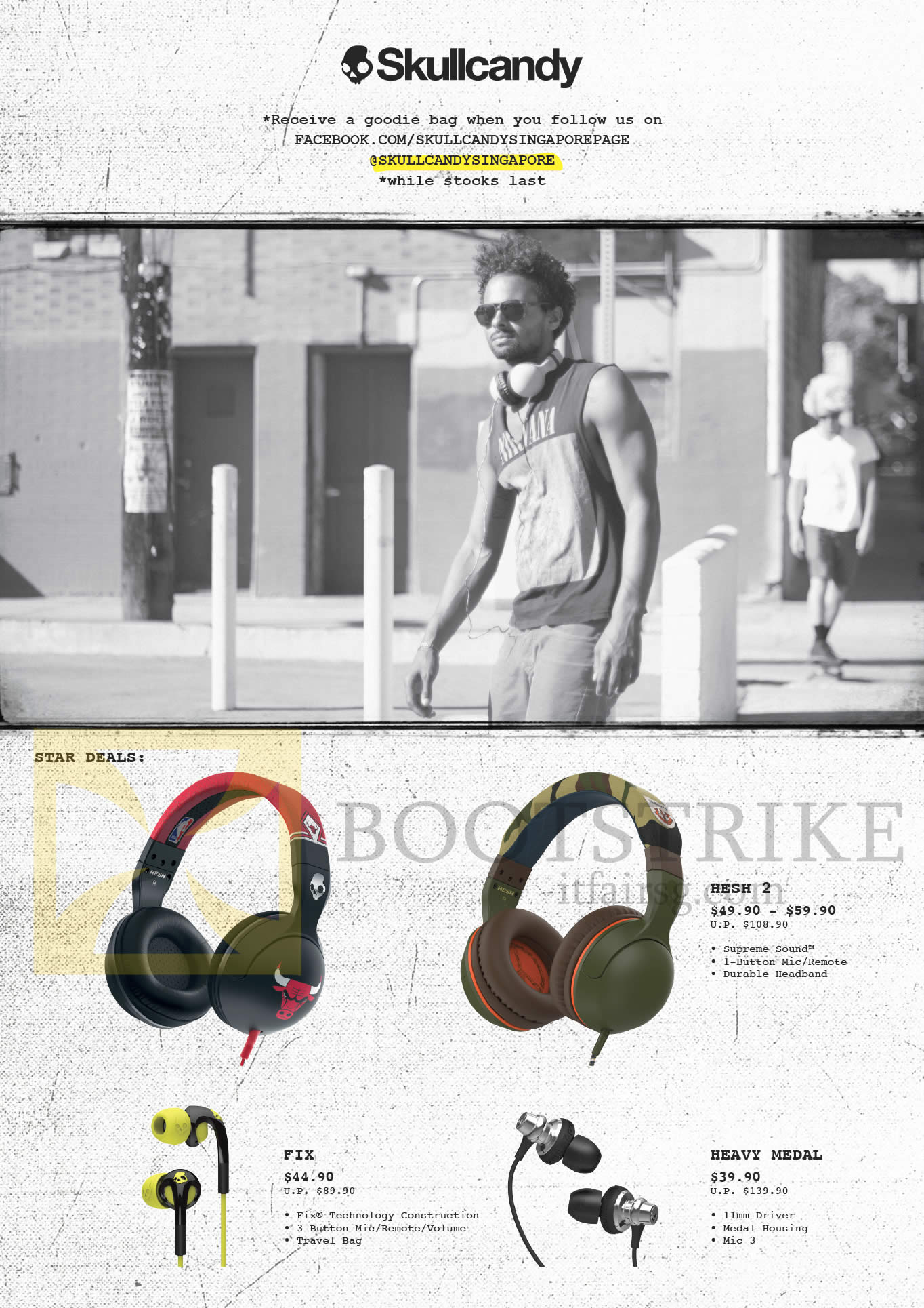 SITEX 2015 price list image brochure of Skullcandy Headphones, Earphones, Hesh 2, Fix, Heavy Medal