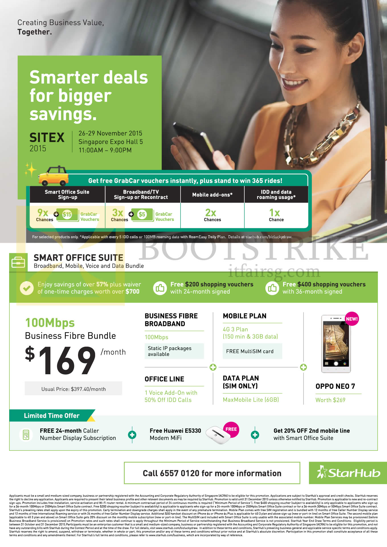 SITEX 2015 price list image brochure of Starhub Business 169.00 100Mbps Business Fibre Bundle